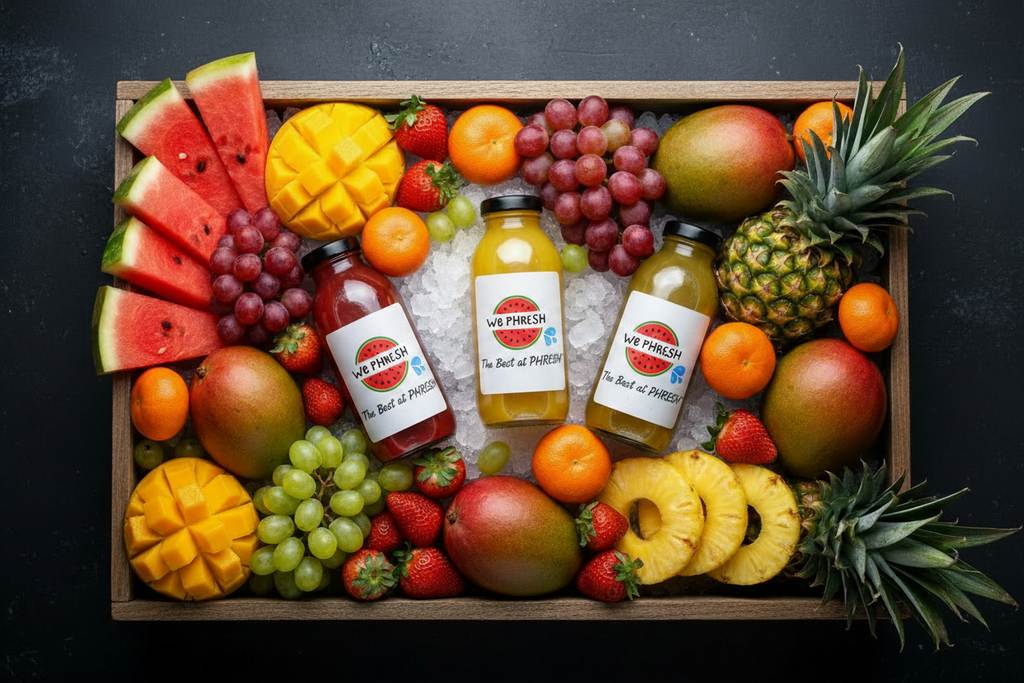 Fresh Fruit Box - WePHRESH Logo on All 3 Bottles